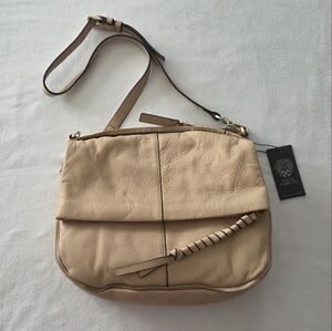 Vince Camuto Cory Shoulder Bag - Genuine Leather Naturally Calm (Tan)